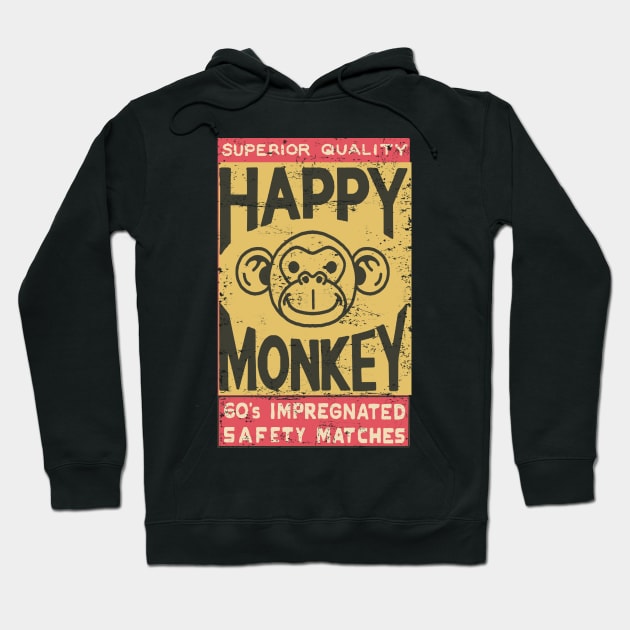 Happy Monkey Safety Matches Vintage Hoodie by ebayson74@gmail.com